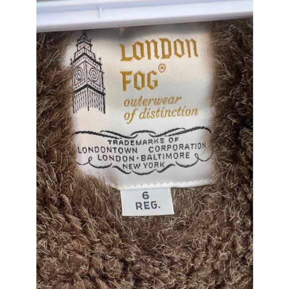 London Fog Womens Tan Faux Fur Lined Button Up Trench Coat Size 6 Reg Vintage - Picture 6 of 12